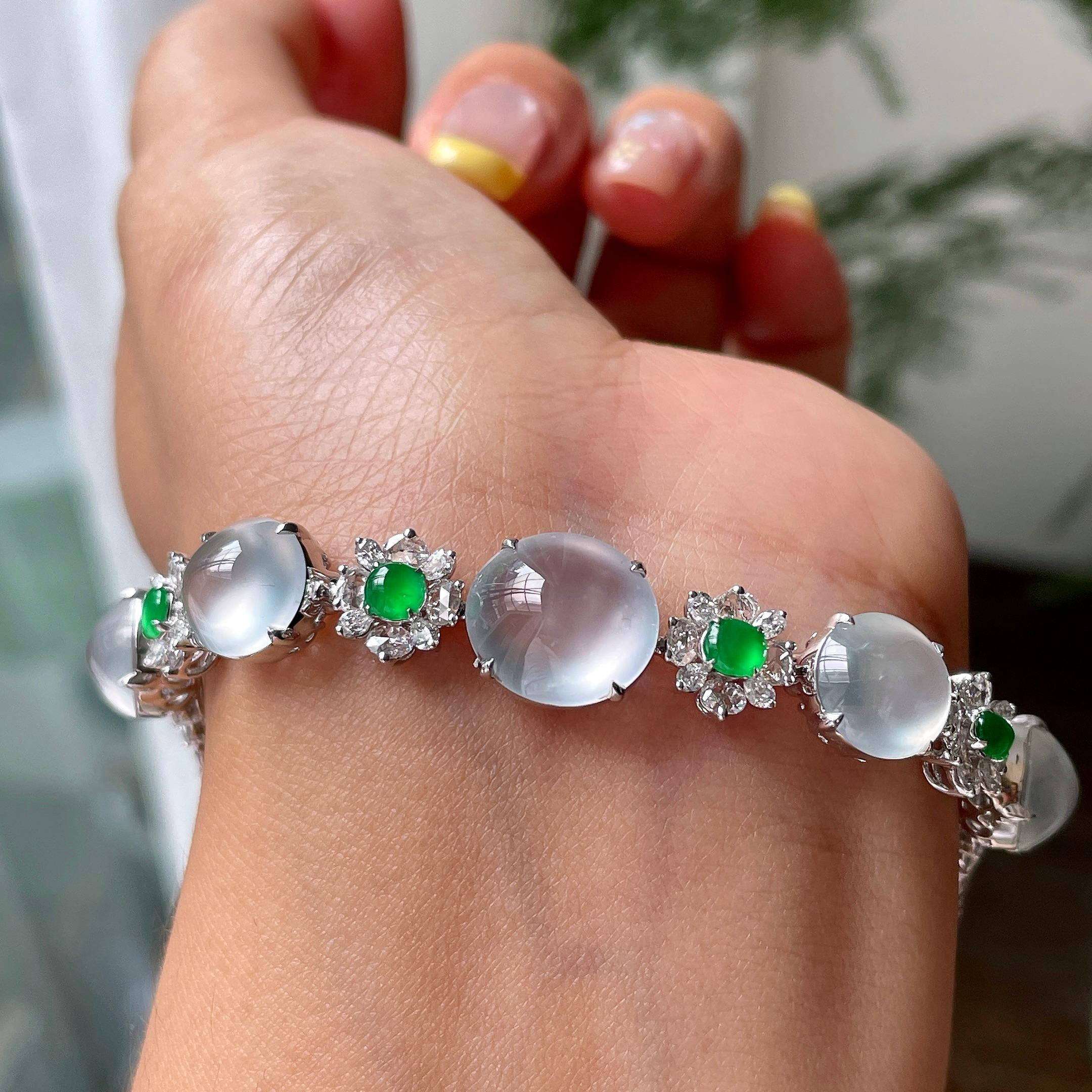 Vòng tay Phỉ Thuý băng chủng 18K Cách Cách Phỉ Thuý - ảnh 1