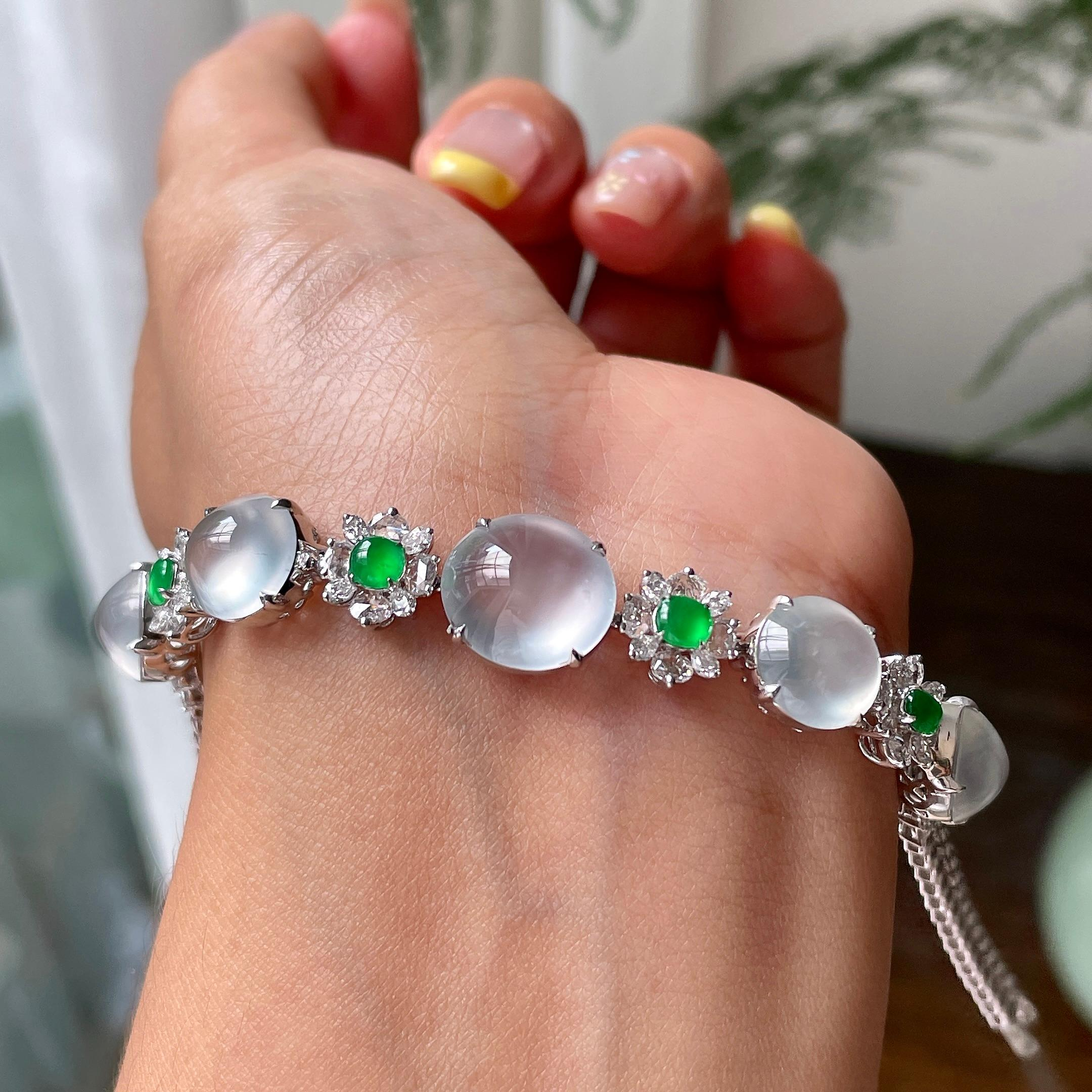 Vòng tay Phỉ Thuý băng chủng 18K Cách Cách Phỉ Thuý - ảnh 2