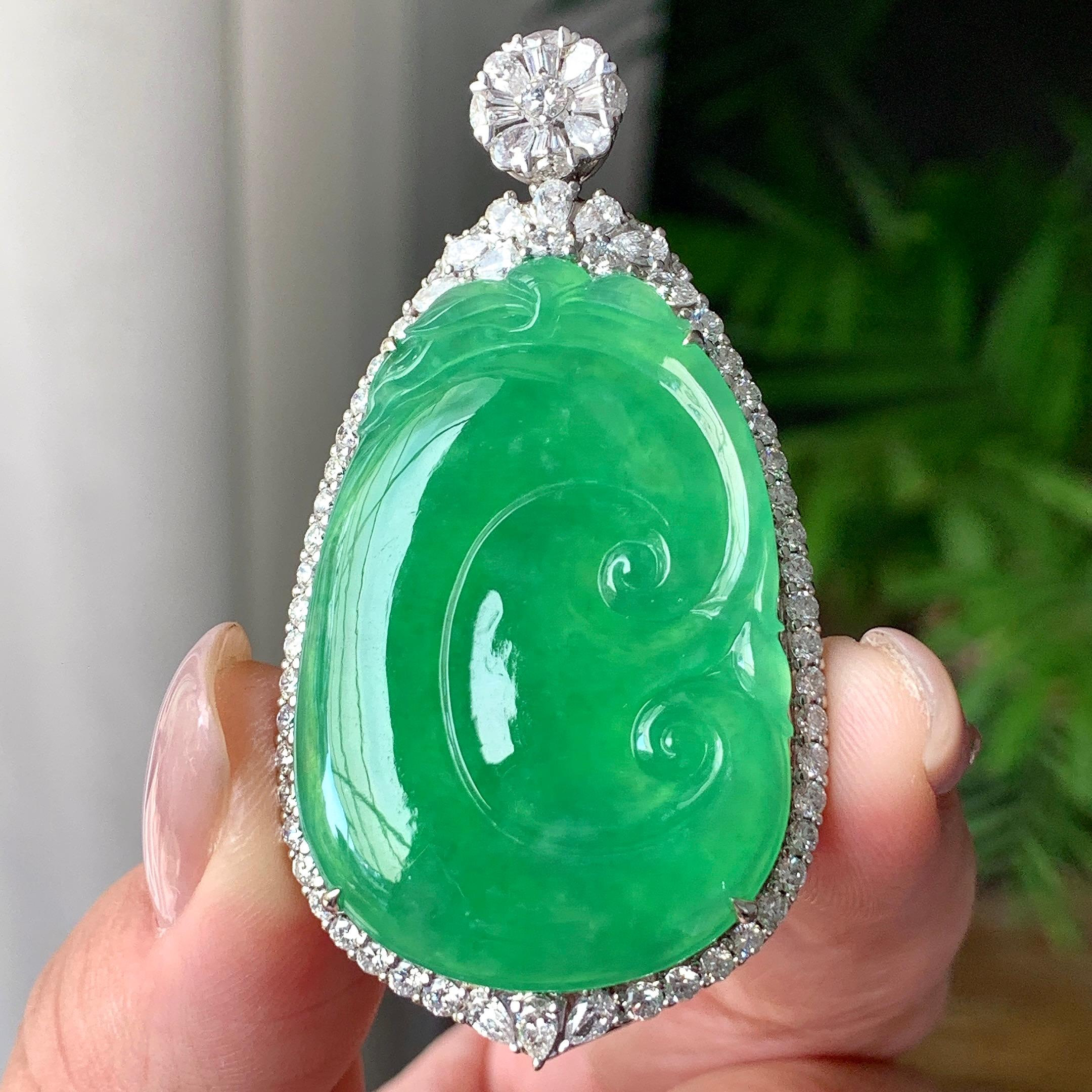Mặt dây chuyền Như Ý Phỉ Thuý 18K Cách Cách Phỉ Thuý - ảnh 2