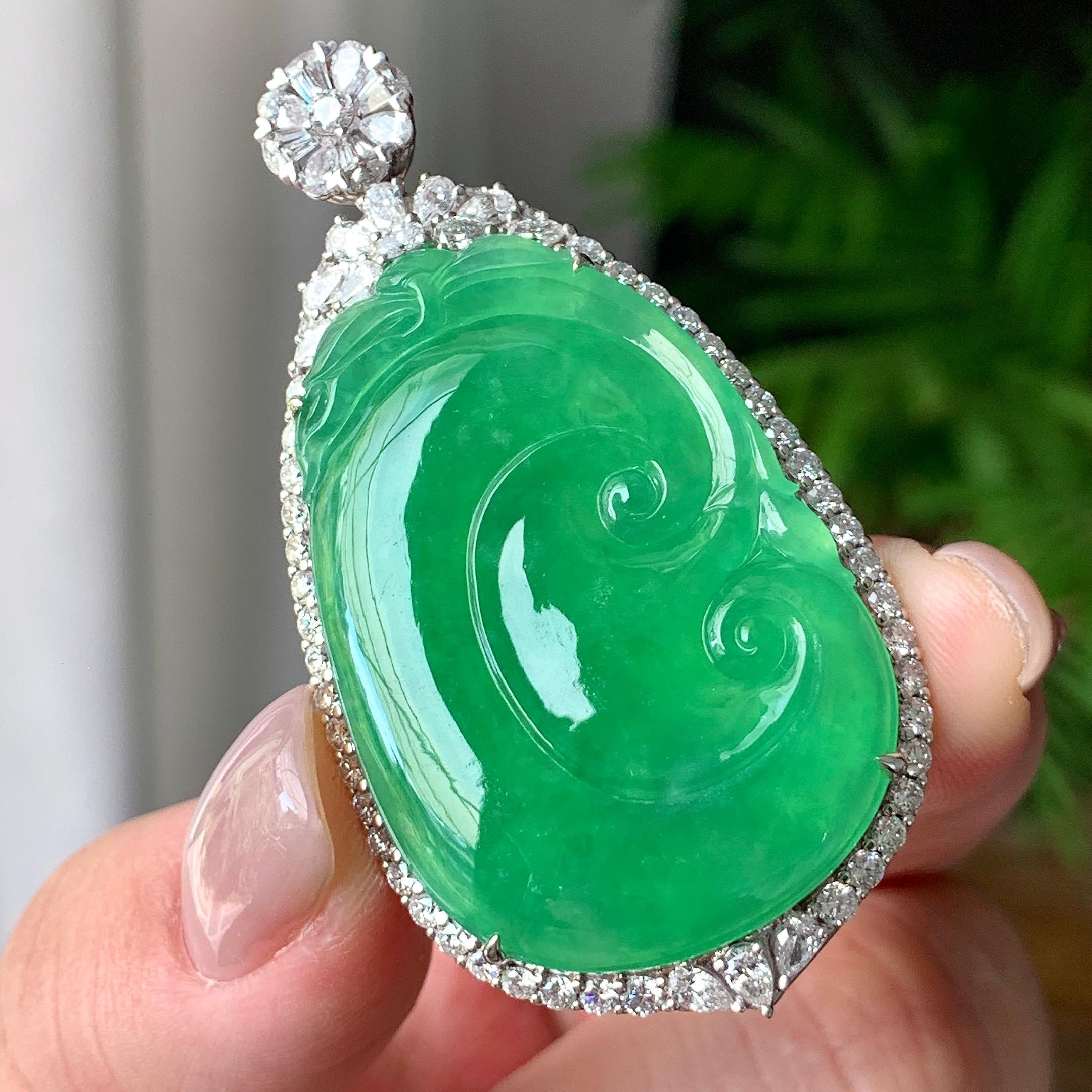 Mặt dây chuyền Như Ý Phỉ Thuý 18K Cách Cách Phỉ Thuý - ảnh 3