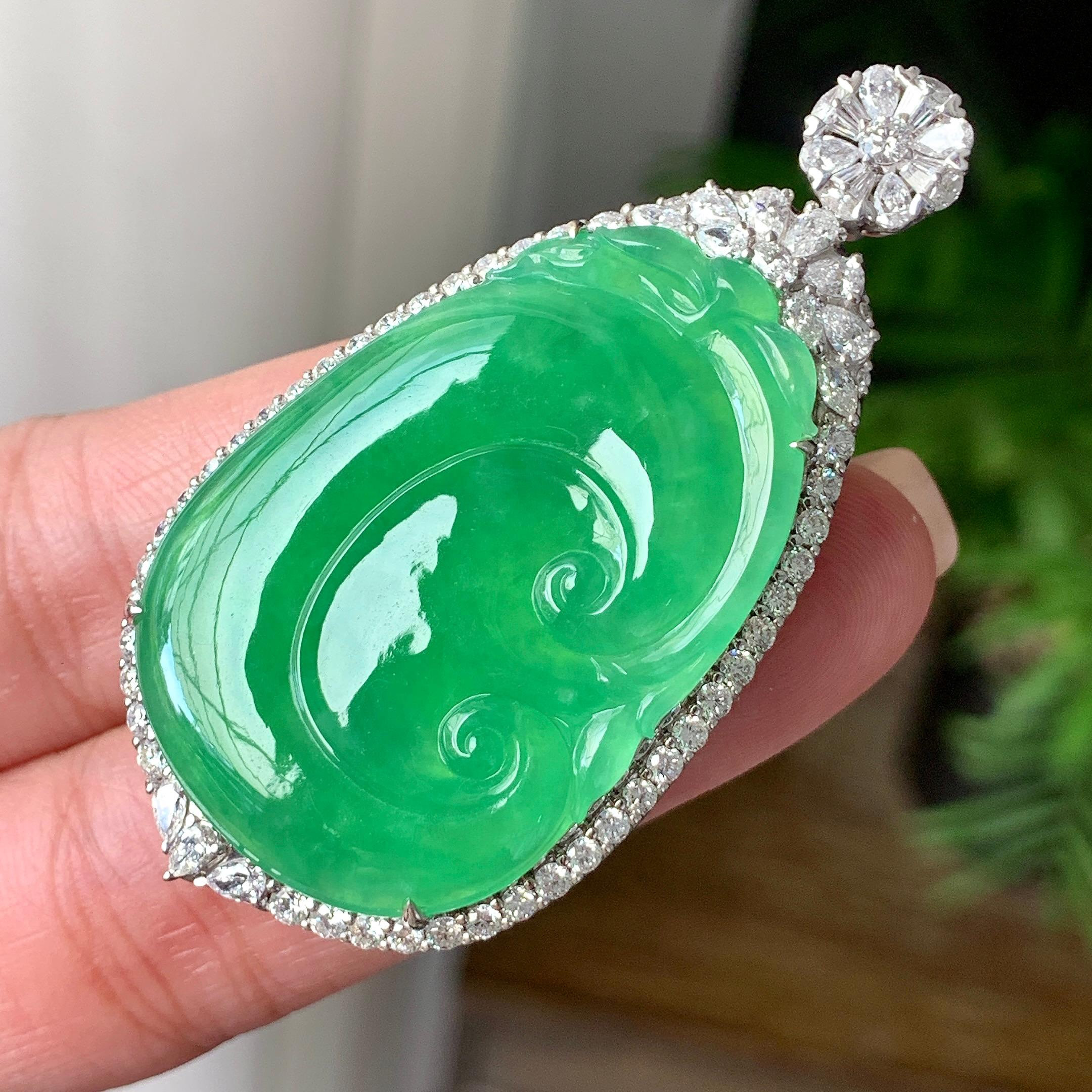 Mặt dây chuyền Như Ý Phỉ Thuý 18K Cách Cách Phỉ Thuý - ảnh 8